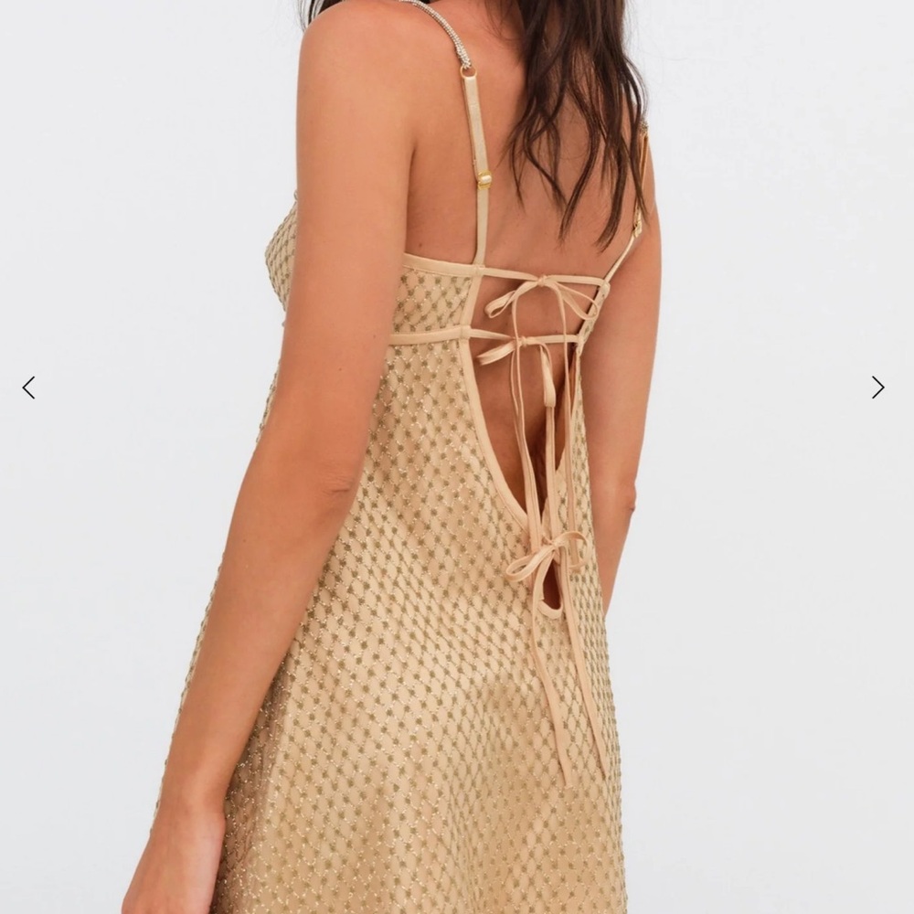 For Love & Lemons Gold Mini Dress - Picture 2 of 5